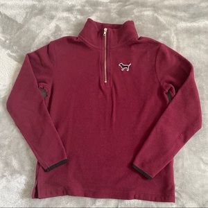 VS Pink Fleece Quarter Zip